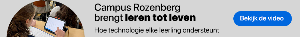 Een leerling van Campus Rozenberg met een iPad in de klas