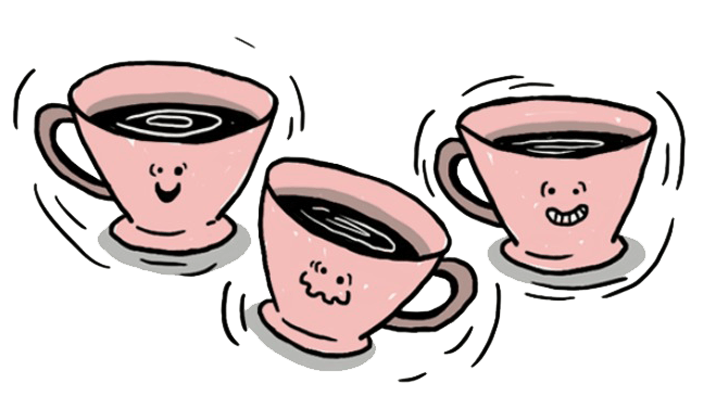 illustratie van 3 kopjes koffie