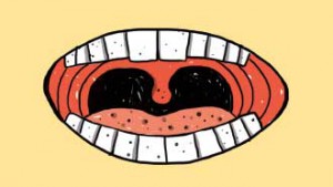 stemproblemen: illustratie van mond