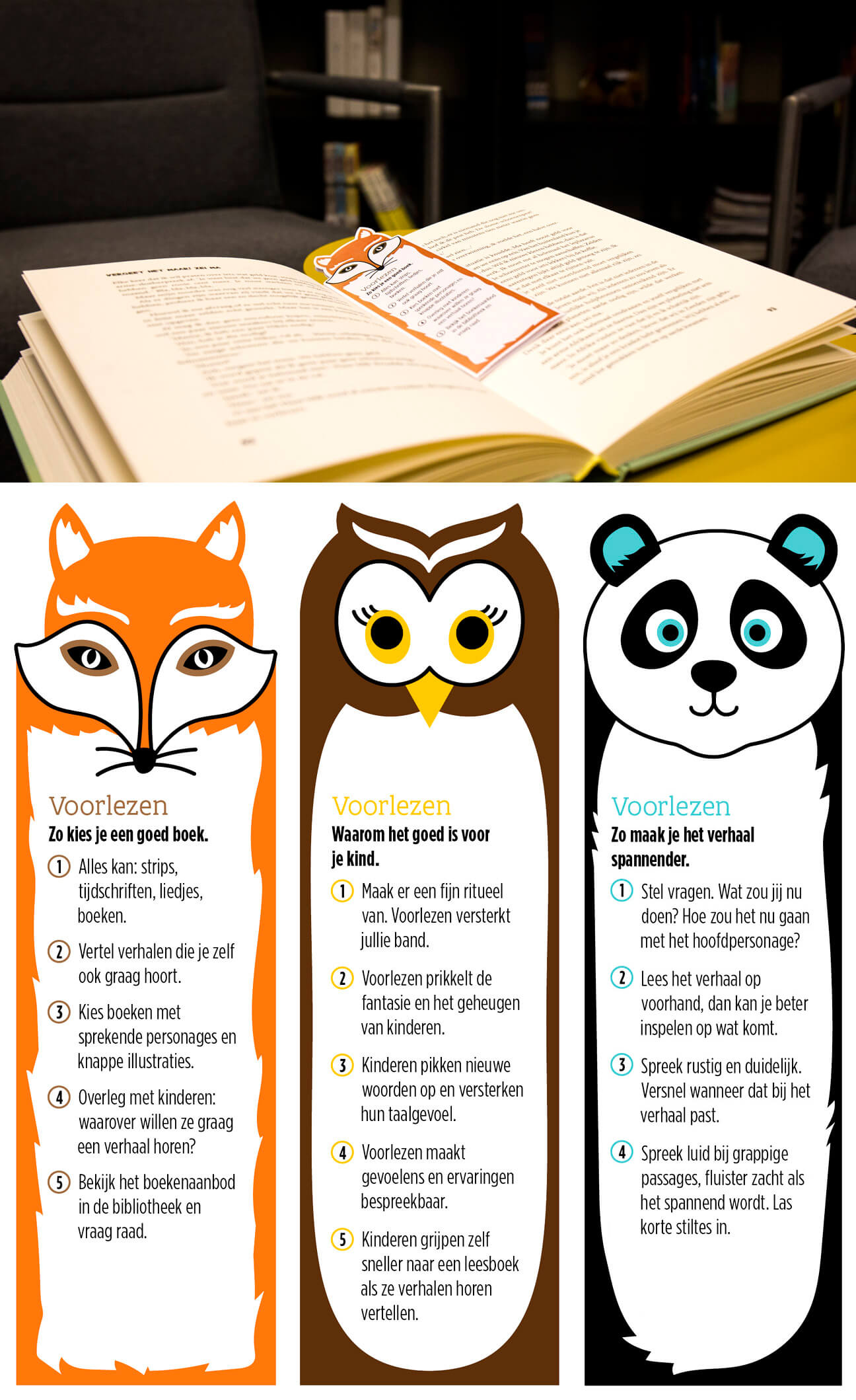 bladwijzers met voorleestips