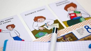 Kaartjes zelfstandig huiswerk maken