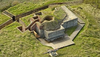 Luchtzicht op Atlantikwall