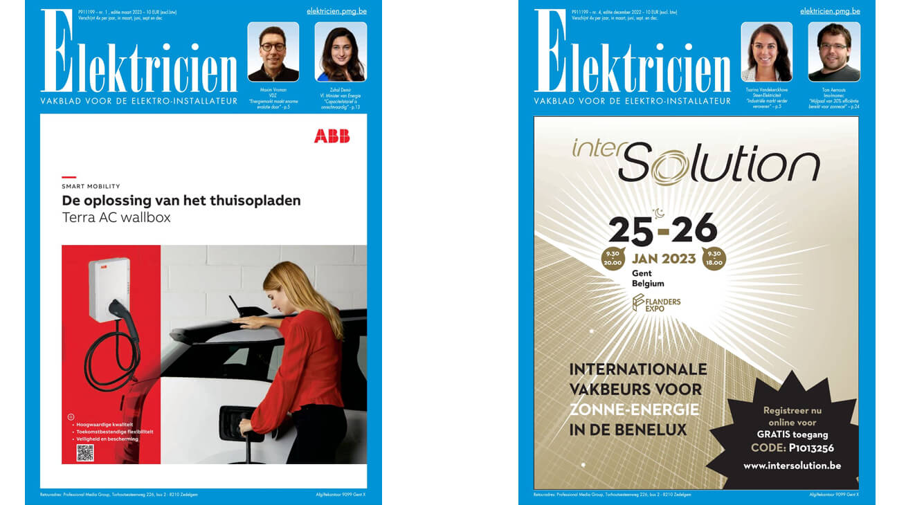 Covers van het magazine 'Elektricien'