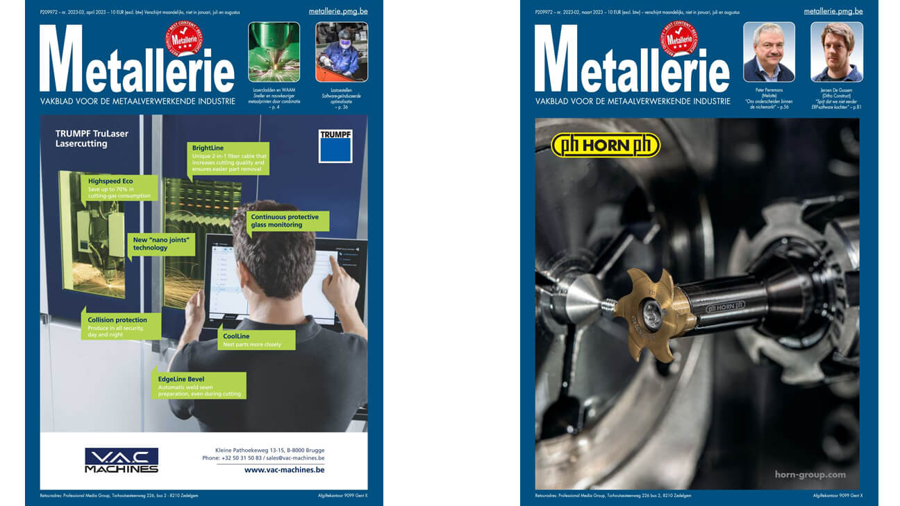 Covers van het magazine 'Metallerie'