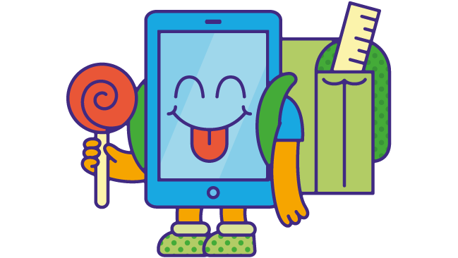 mediawijsheid lagere school: illustratie met smartphone-lagere-school-figuurtje