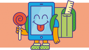 illustratie met smartphone-lagere-school-figuurtje