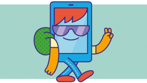 illustratie met smartphone-secundaire-school-figuurtje