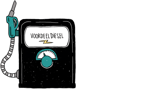 illustratie van pomp met 'voordeeldiesel'