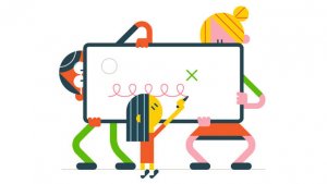 Digibord met twee ouders
