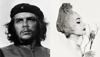 foto van mooie vrouw en foto van Che Guevara