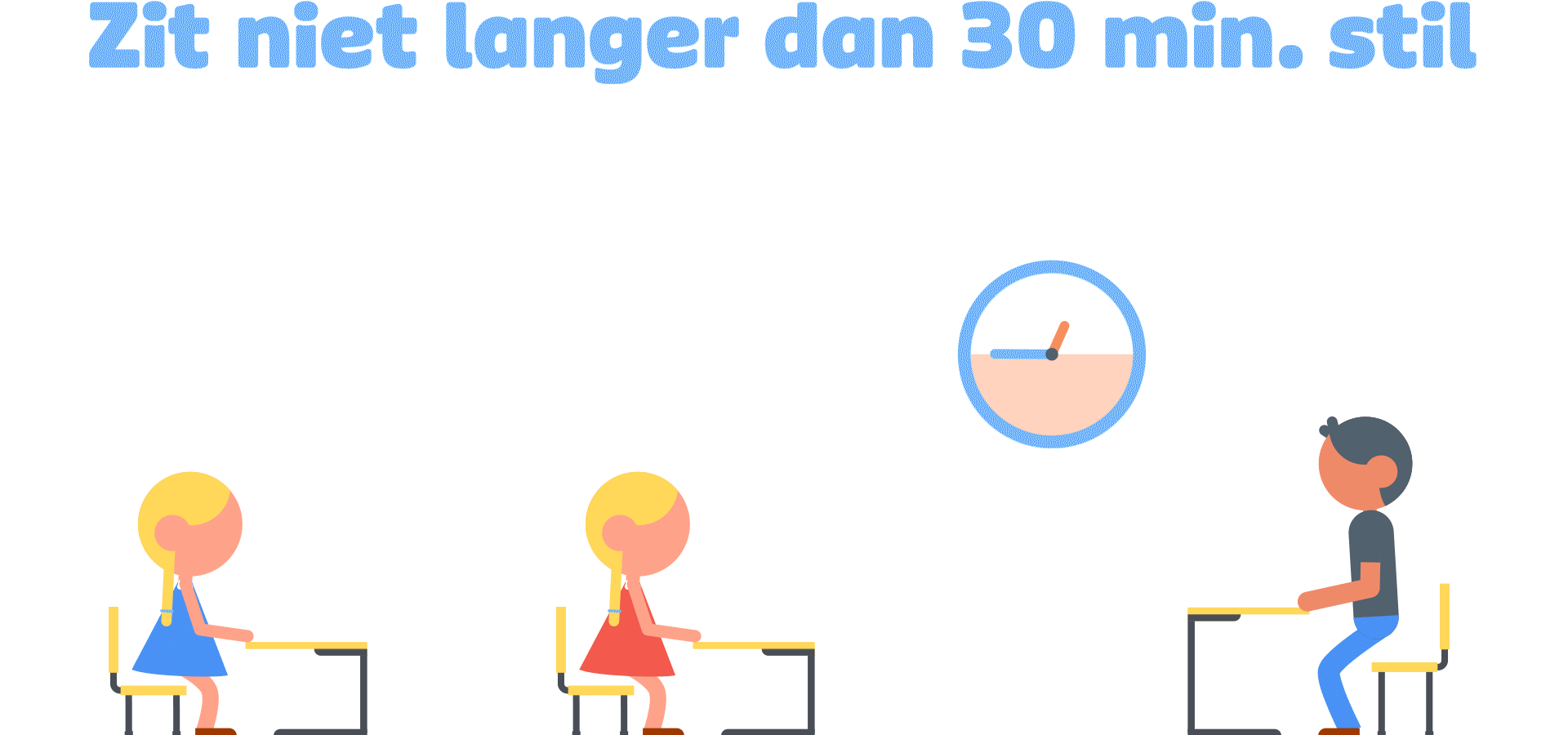 Klaslokaal met statafels