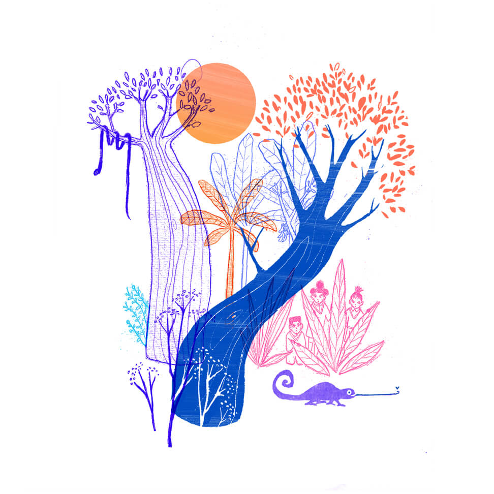 Illustratie: leven van dag tot dag, op het ritme van het klimaat en de natuur