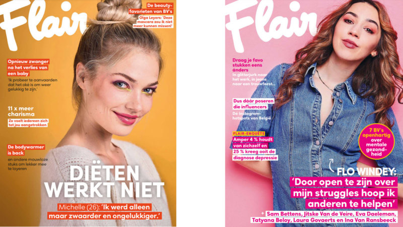 2 covers van het magazine 'flair'