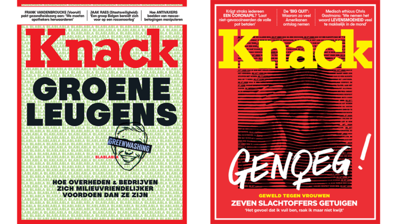 2 covers van het tijdschrift 'Knack'