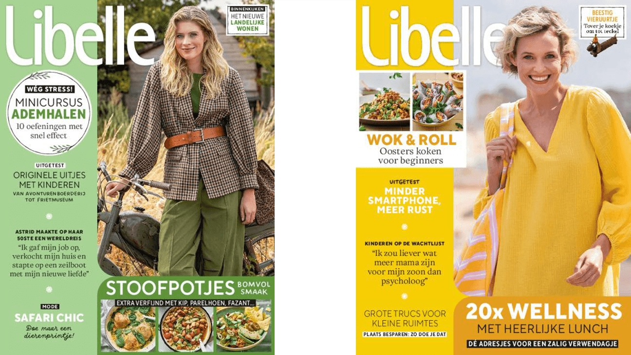 2 covers van het magazine 'libelle'