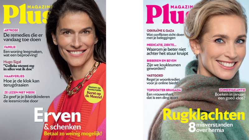 2 covers van Plus magazine