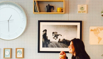 luxdeco Muur met klok & fotokader