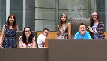 Leerlingen in het Vlaams Parlement