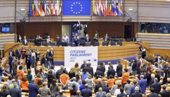 grote vergaderzaal van het Europees Parlement