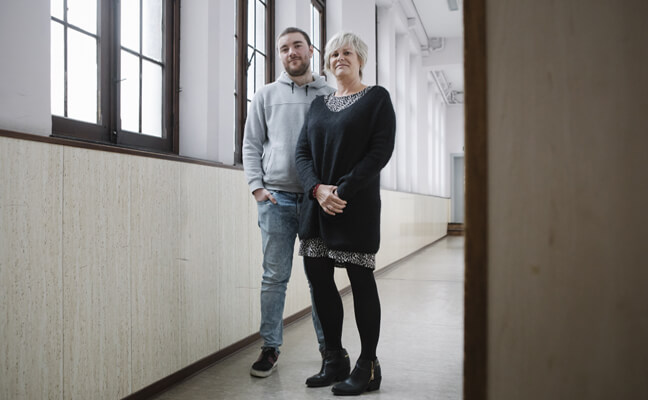 Arno Jordens, leerling Miniemeninstituut, Leuven en Karen Stallaert, ondersteuningsnetwerk Oost-Brabant