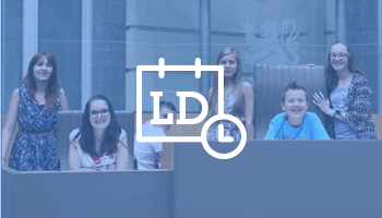 Leerlingen in het Vlaams Parlement