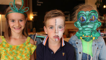3 kindjes geschminkt en gegrimeerd