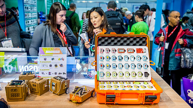 voorbeeld van een Boson kit op de BETT-beurs