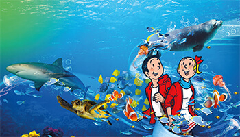 Campagnebeeld Suske en Wiske in Sea Life