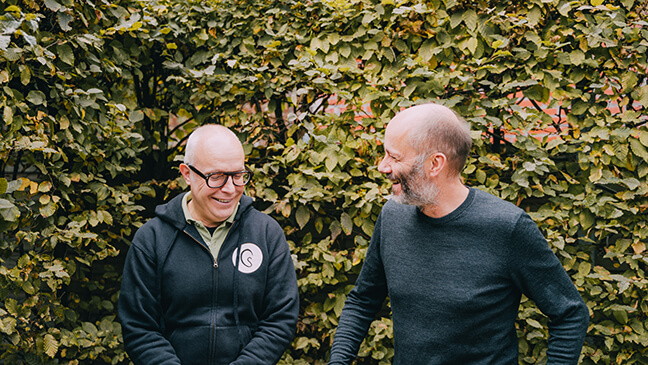 auteur Paul Wauters en regisseur-componist Koen Brandt van Het Geluidshuis