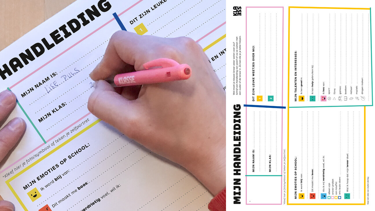 Leerling vult handleiding in zodat leraar kan leren kennen