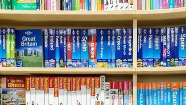 boekenrek met reisgidsen
