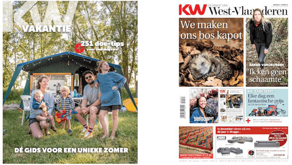 2 covers van krant west-vlaanderen