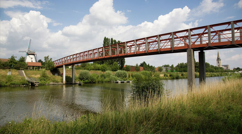 Leiebrug Wervik – © toerisme-leiestreek.be Leiebrug Wervik bij het Tabaksmuseum