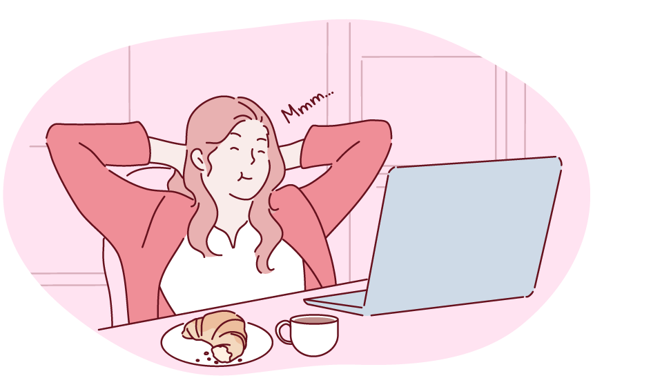 ontbijt met croissant illustratie