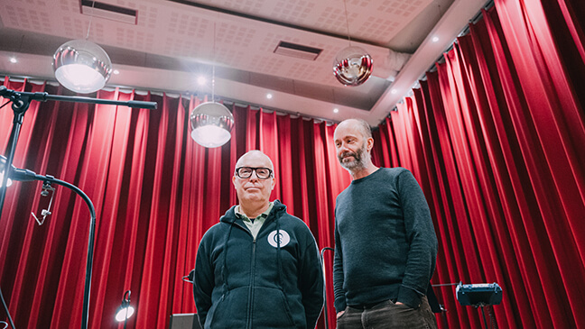 auteur Paul Wauters en regisseur-componist Koen Brandt van Het Geluidshuis