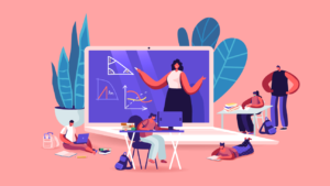 Illustratie: mix van online en klassikaal onderwijs
