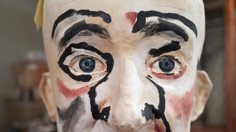kop van een pop in Museum Dr. Guislain