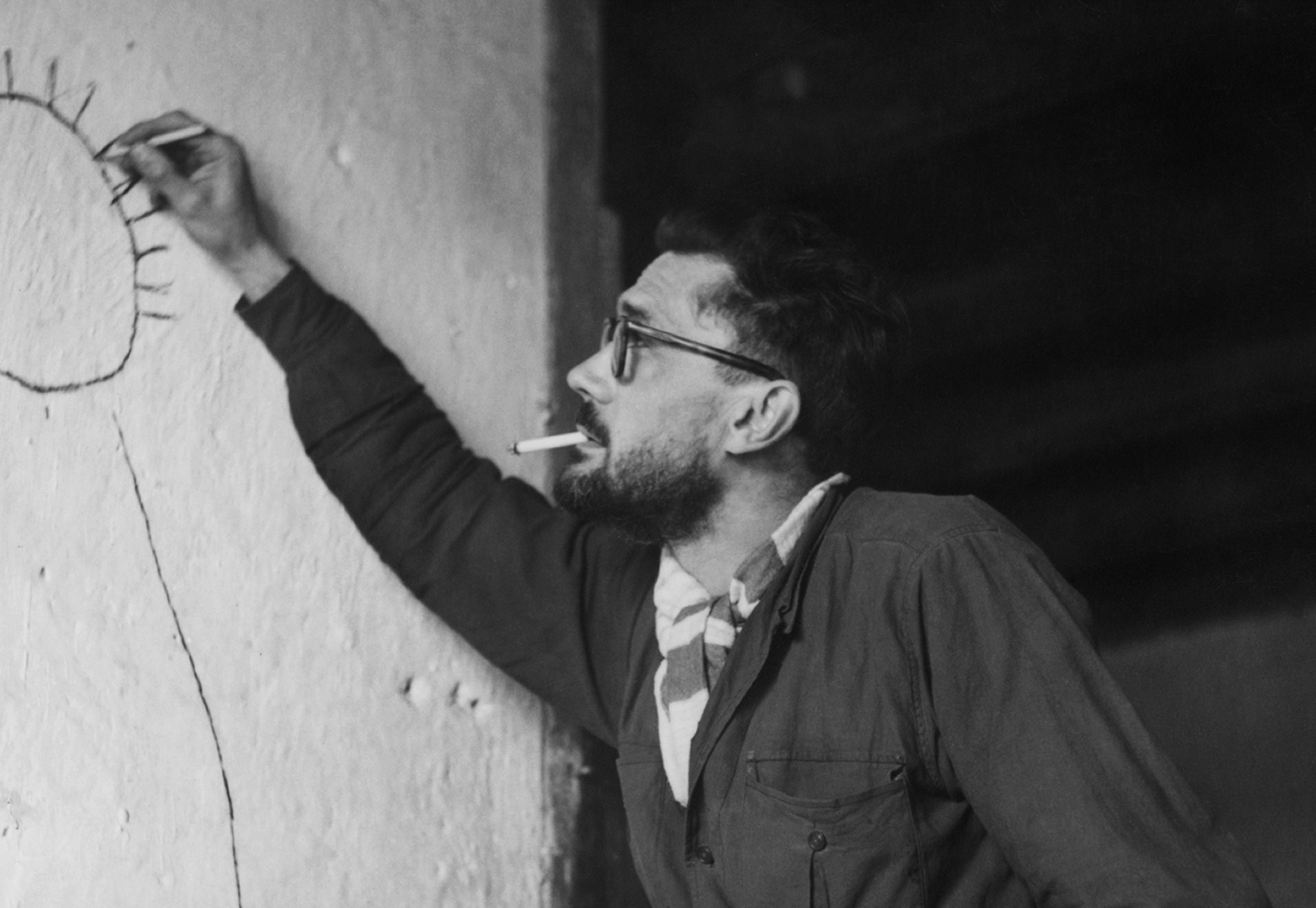 Fernand Deligny maakt een tekening