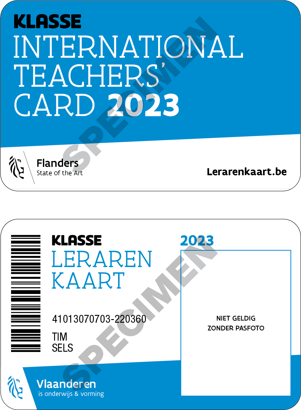 Voorbeeld Lerarenkaart 2023