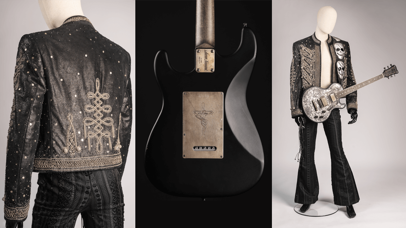 Kleding en gitaar van de Johnny Hallyday - L' Exposition