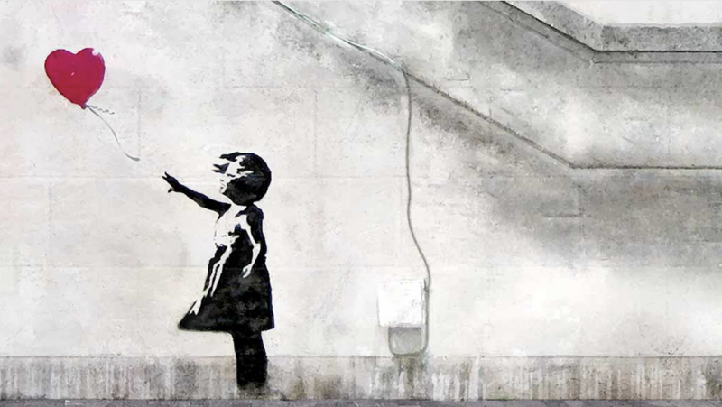 Werk van Banksy: 'Meisje met ballon'