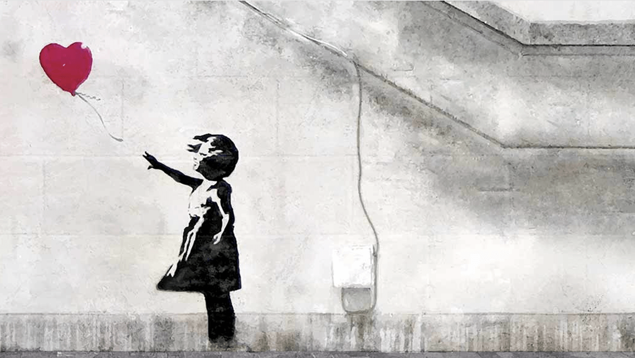 Werk van Banksy: 'Meisje met ballon'