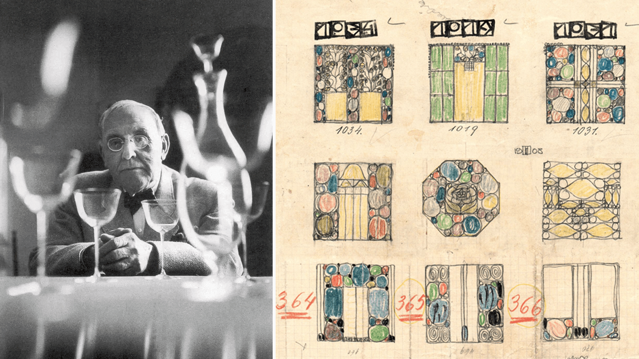 Josef Hoffmann en  dessin pour une série de douze broches pour les Wiener Werkstätte, 1926