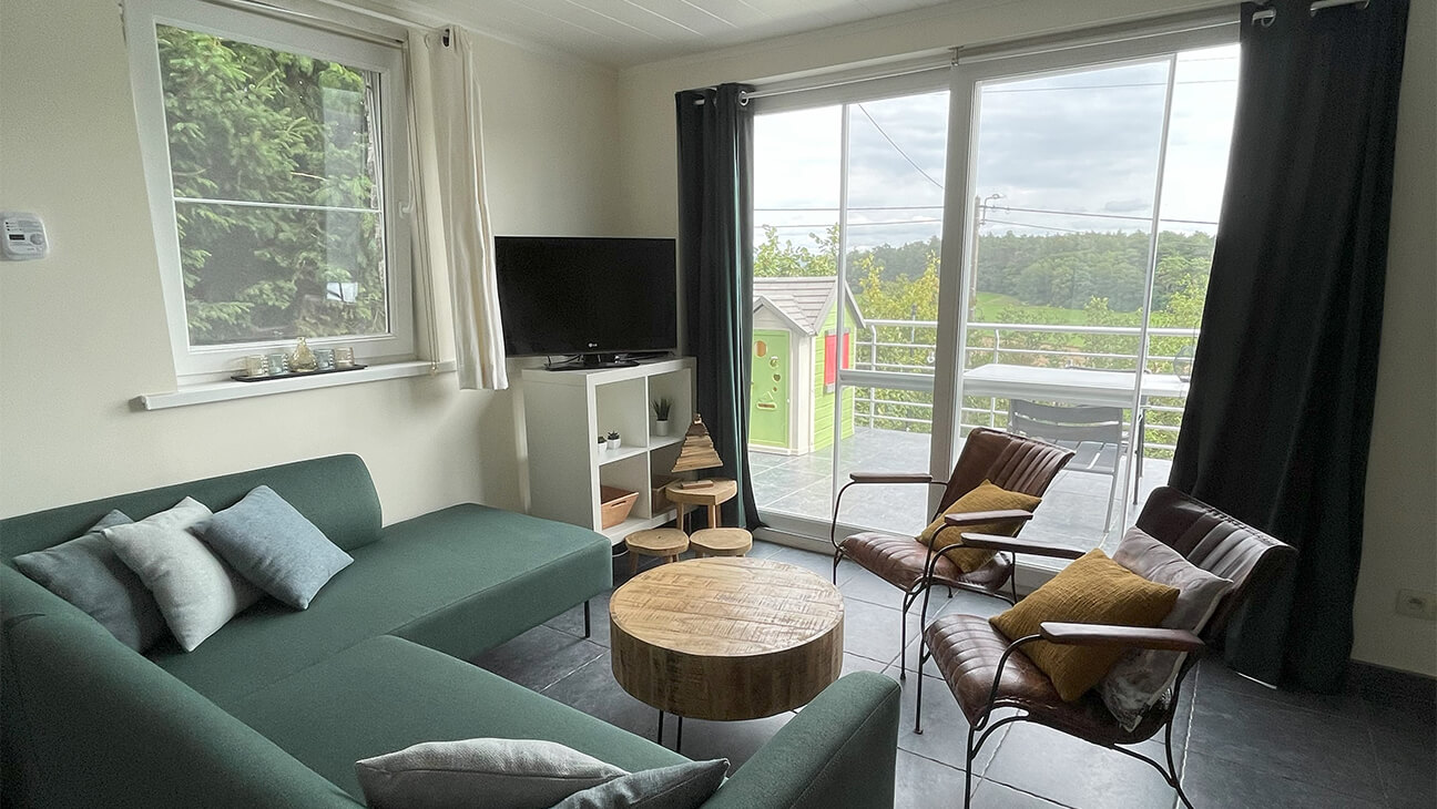 Woonkamer van Gîte Dérive