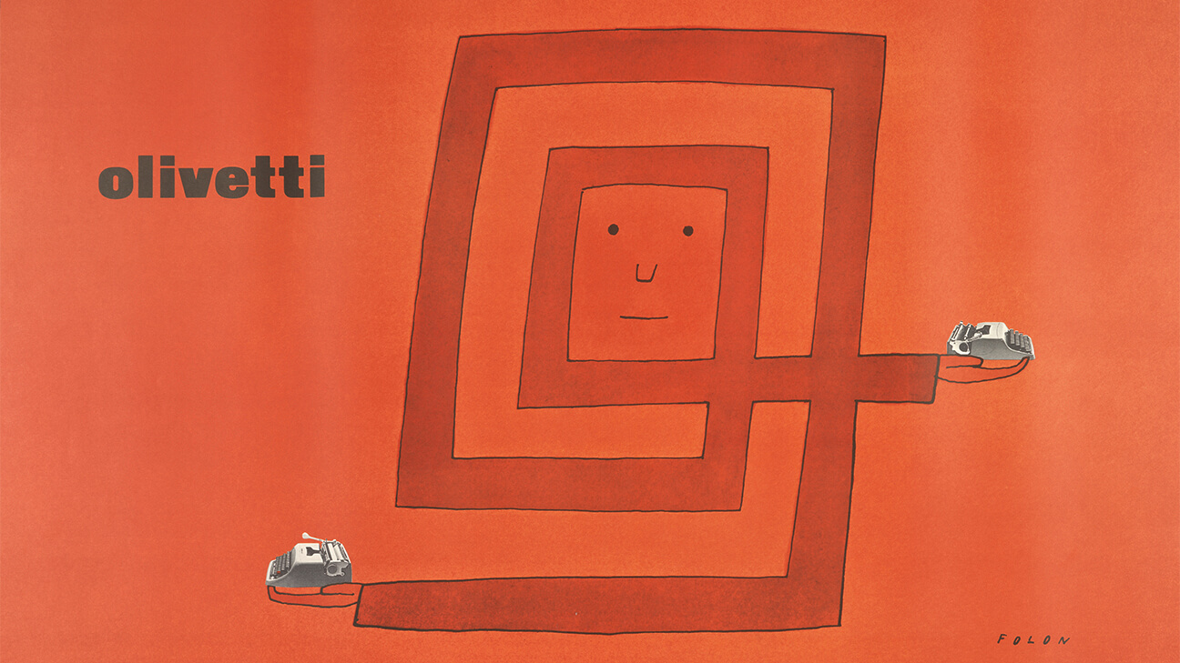 Jean-Michel Folon, Olivetti, affiche offset, 1966-1967