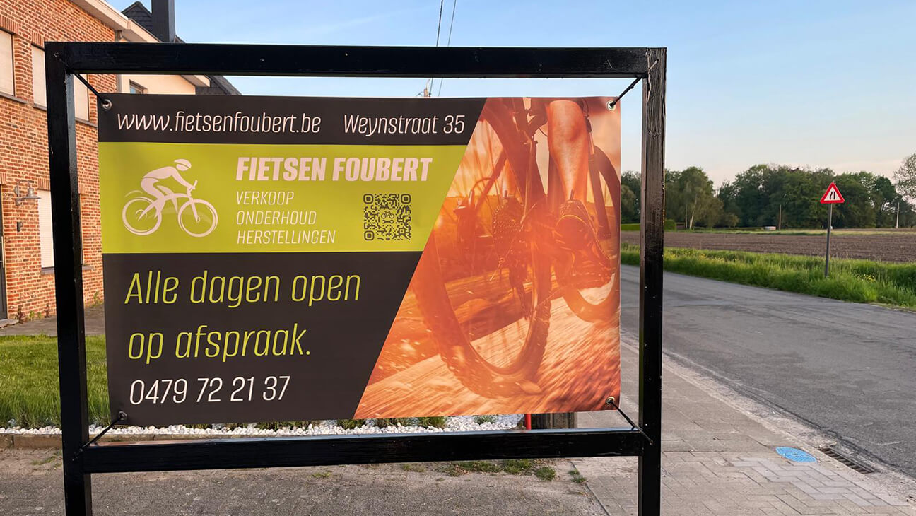 Reclamebord van fietsen Foubert