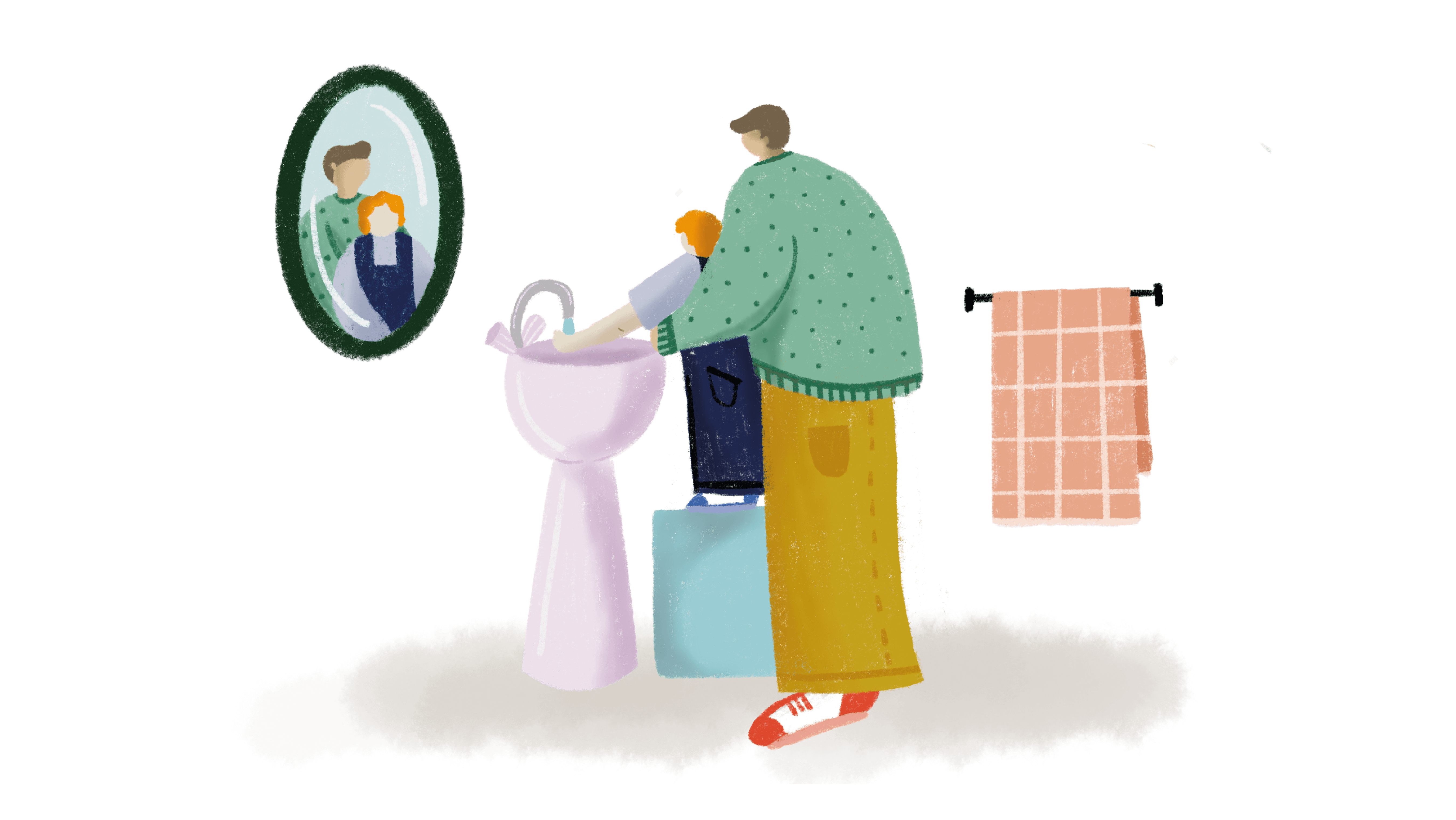 Handen wassen op een verhoogje - Ergonomische tip