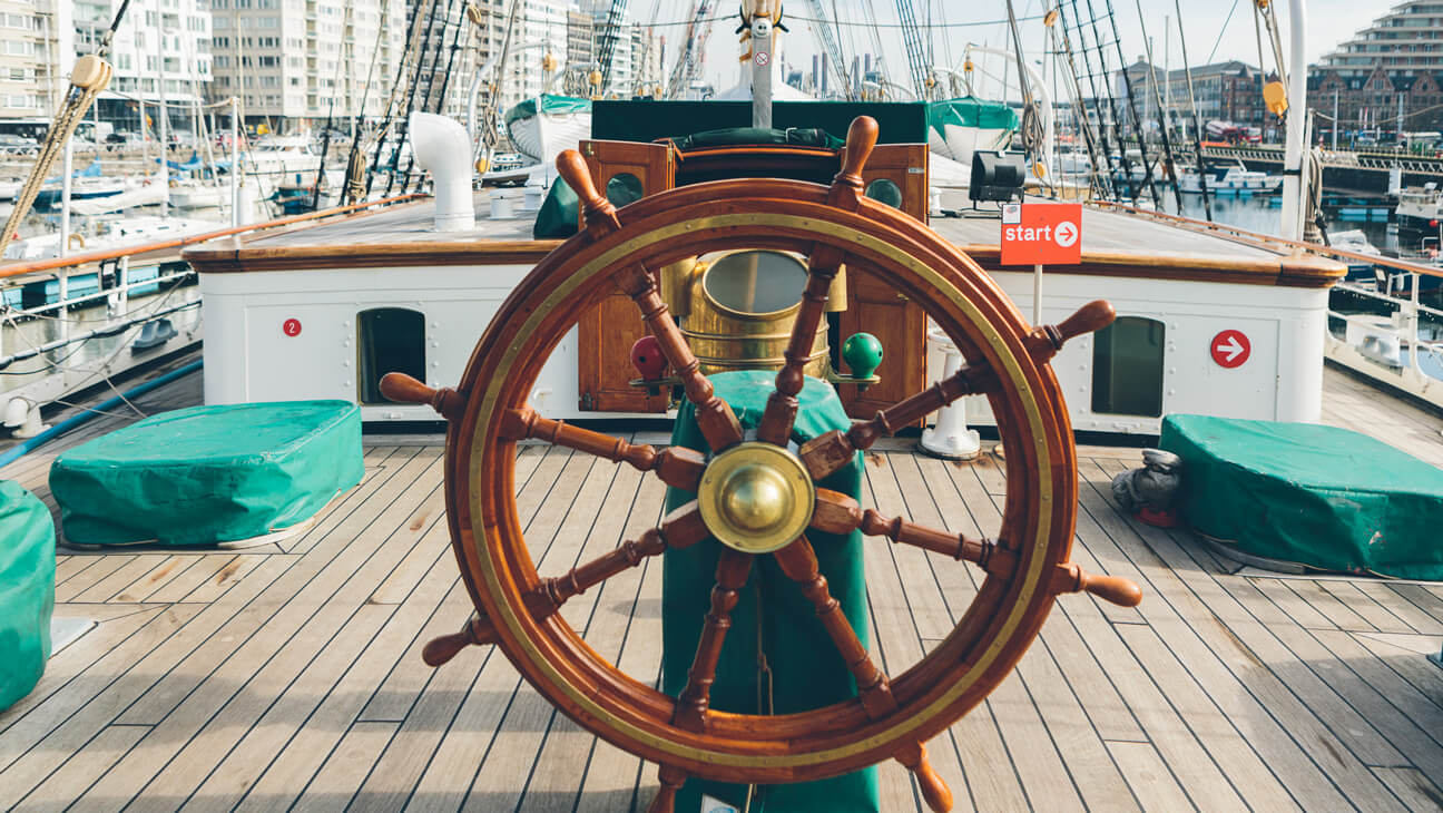 Het roer van het schip Mercator Oostende