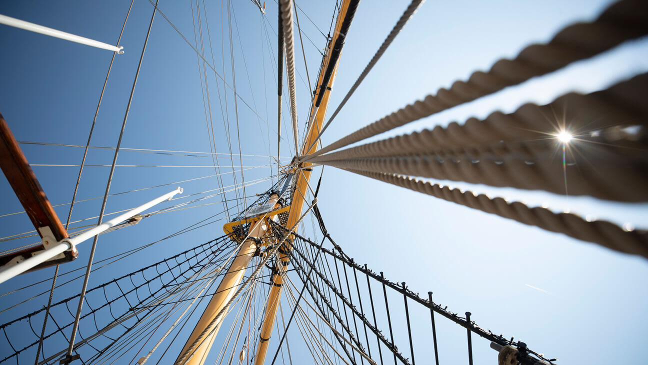 Masten van het schip Mercator Oostende