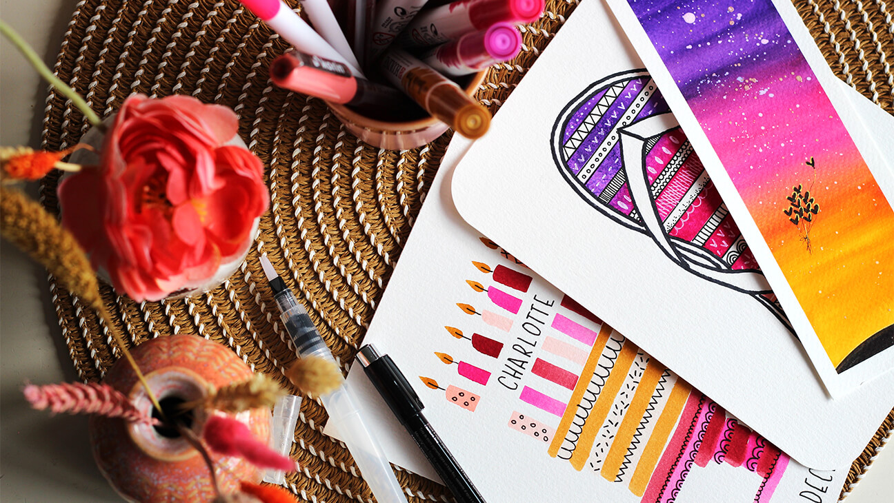 Tekeningen van webshop Brush academie